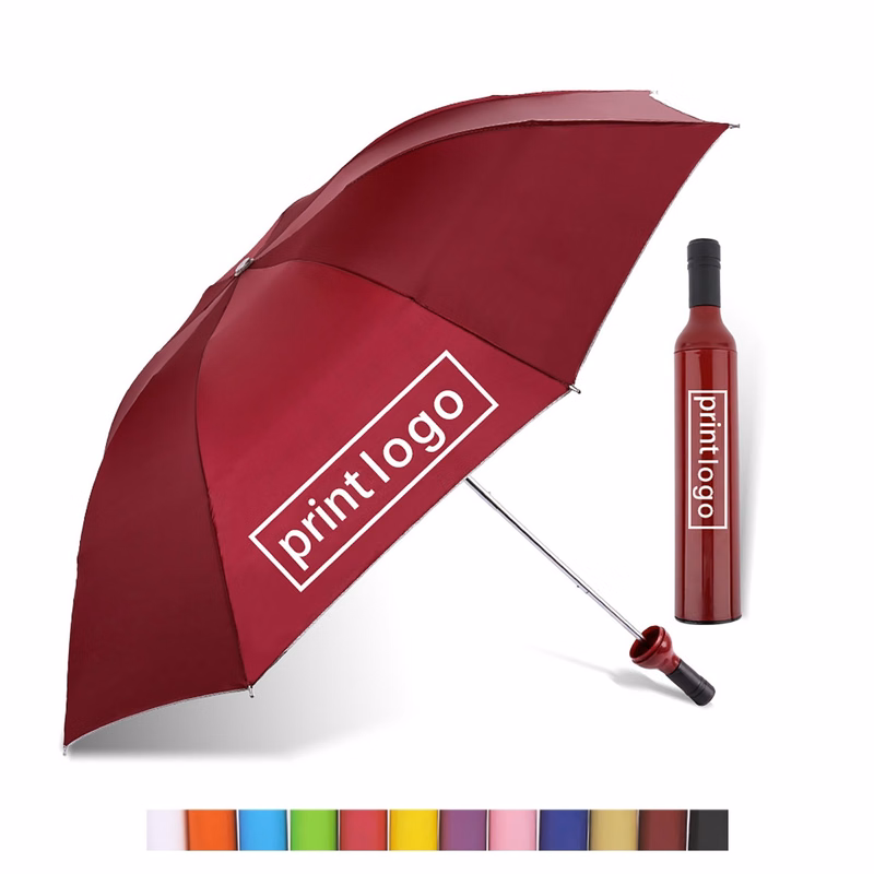 Compact Umbrella in Wine Bottle Case