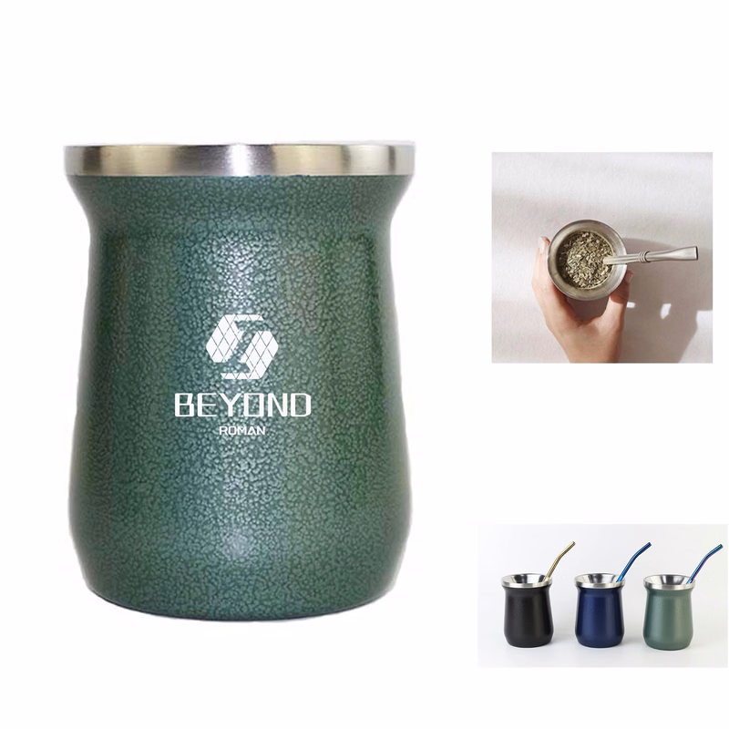 Calabash Hyundai Stainless Steel Cup With Straw((8 OZ)