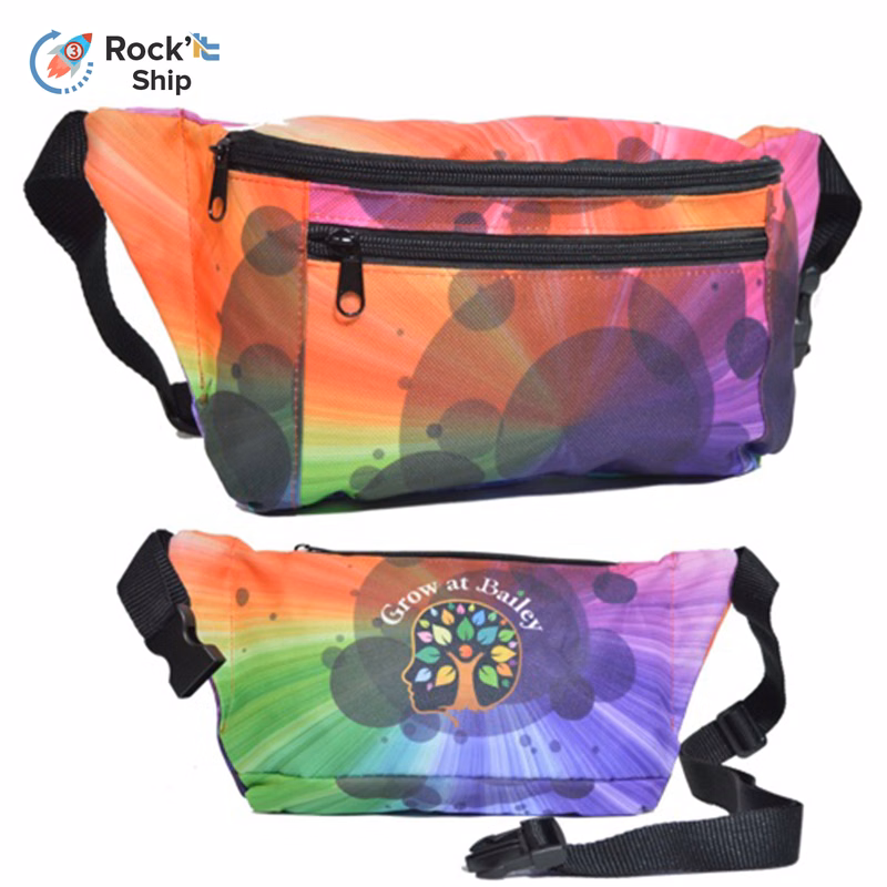 Rock'it 3-Day 3 Zipper Fanny Pack w/ Full Wrap Sublimation Waist Bag