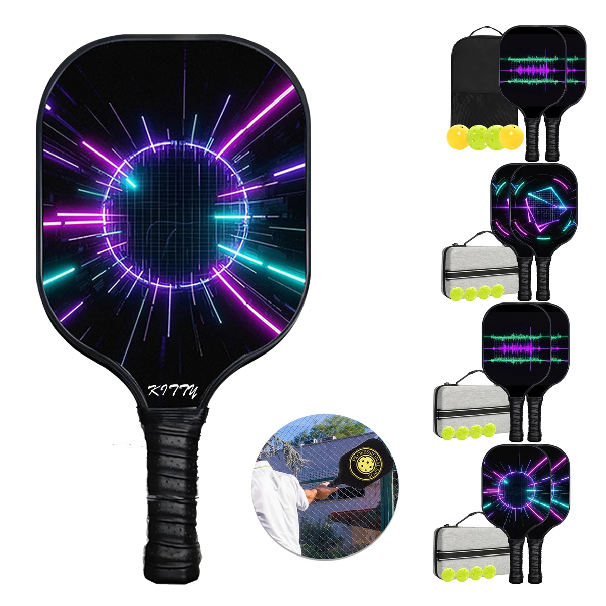 Fiberglass Pickleball Racket Paddle Set 1