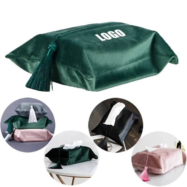 Velvet Napkin Dispenser Facial Storage Tissue Box Bag 1