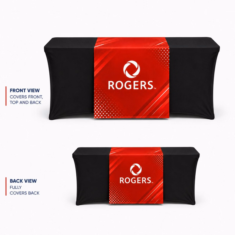 24 Hr Express Ship - Sublimated Table Runner, 30x90, Covers Front, Top and Back