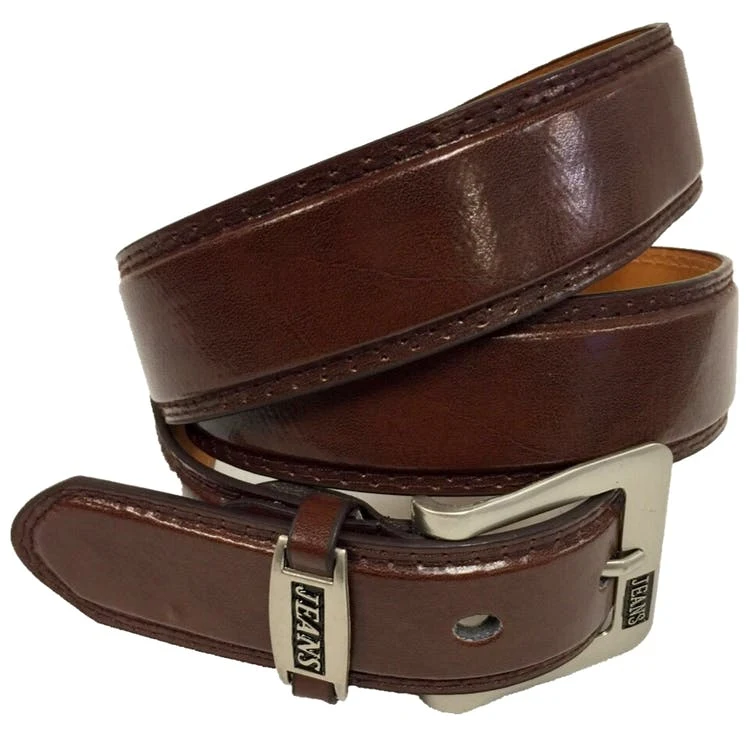 Men's Faux Leather Belts - Brown 1