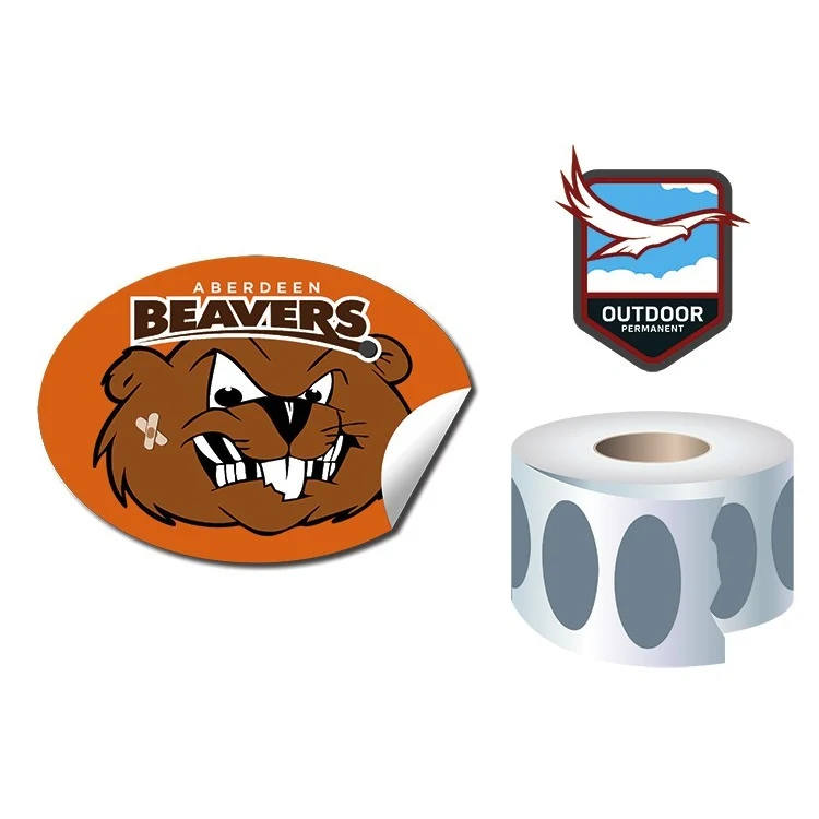 Roll Stickers / Decal - Outdoor Permanent - 2.875x1.875 Oval Shape 1