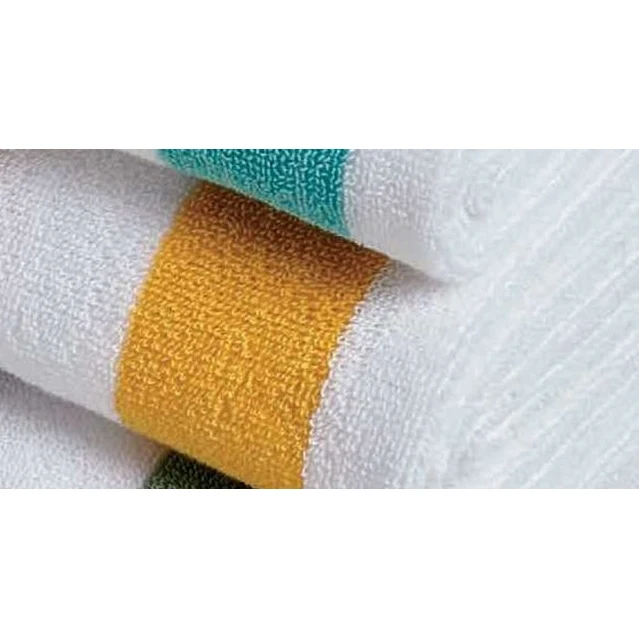 Cabana Striped Gold & White 100% Cotton Towel 1