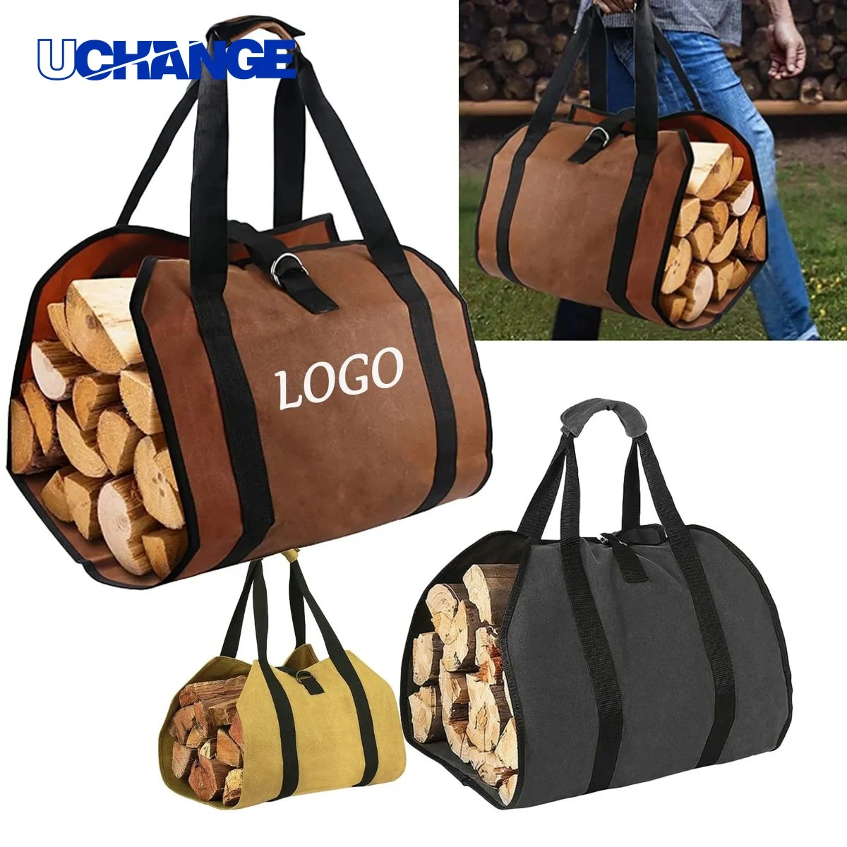 Firewood Storage Bag Heavy-Duty Fabric for Outdoor Use 1