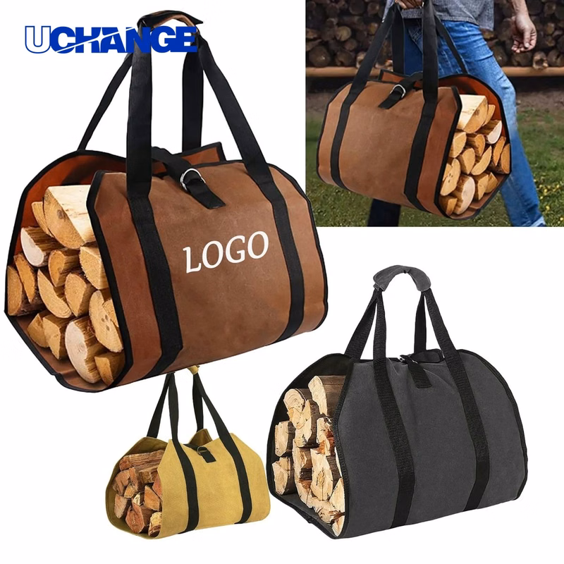 Firewood Storage Bag Heavy-Duty Fabric for Outdoor Use