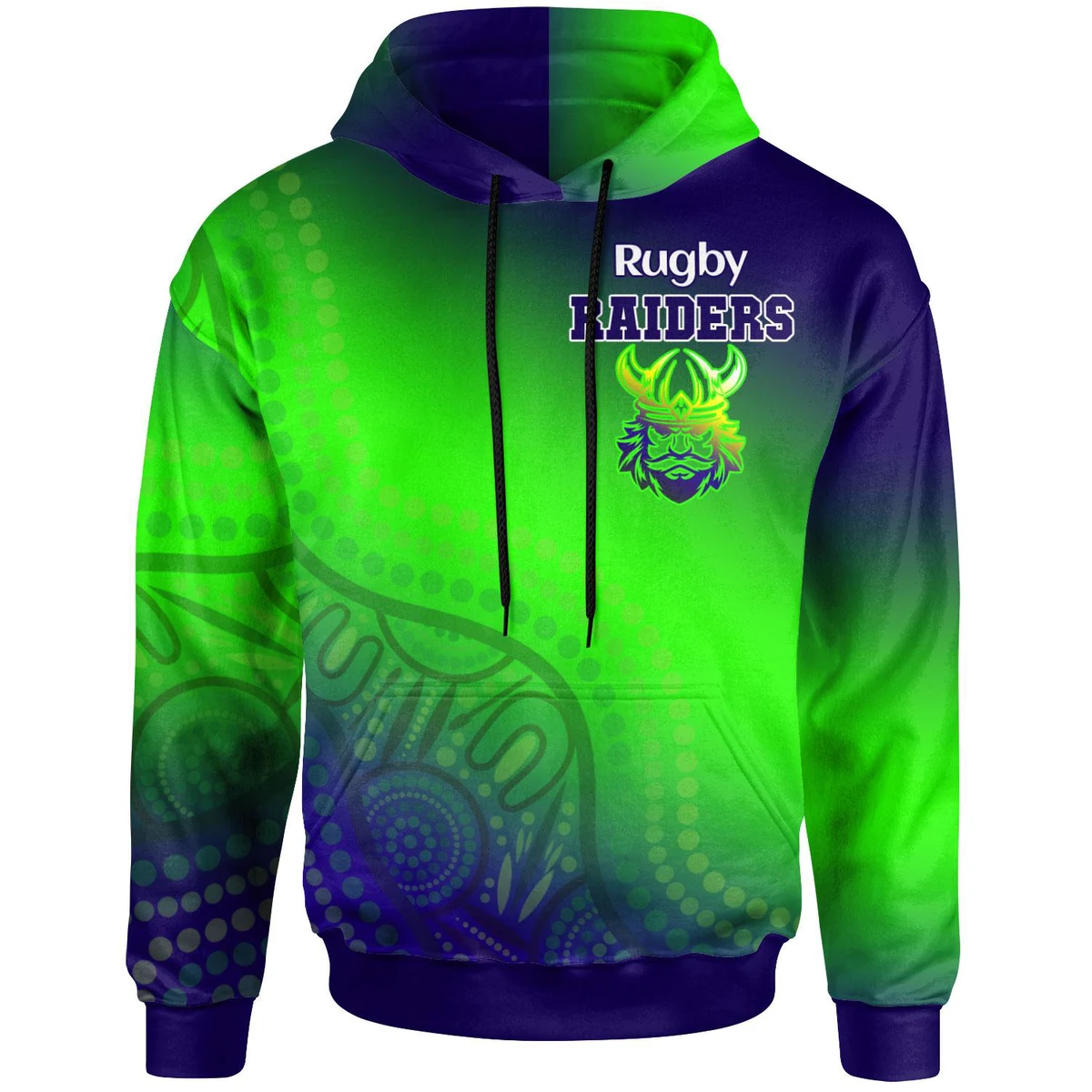 75D Milk Silk Fluorescent Digital Print Men's Pullover Hoodie w/ Pocket - 7.4 oz 1