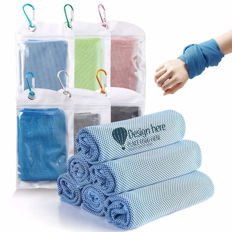 Ice Feeling Cooling Sport Towel W/Pouch