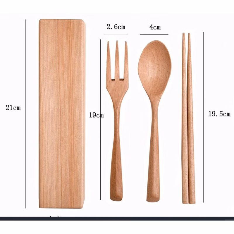 Portable Wooden Flatware Kit