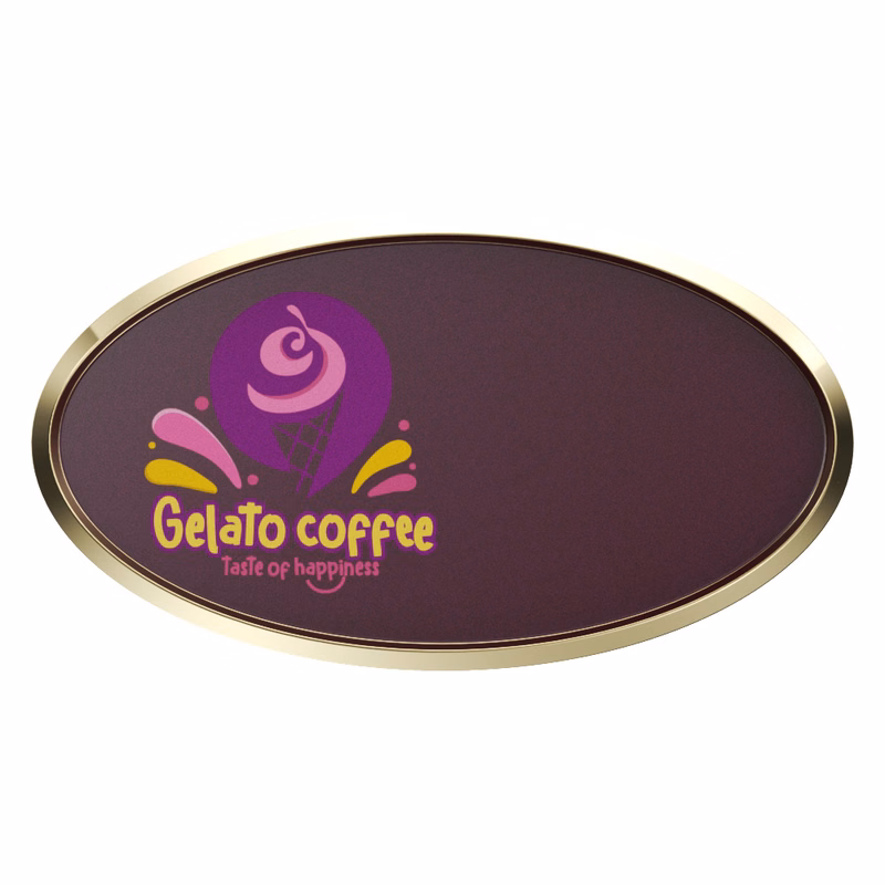 Express Vibraprint® 3" x 1-1/2" Oval Name Badge Holder
