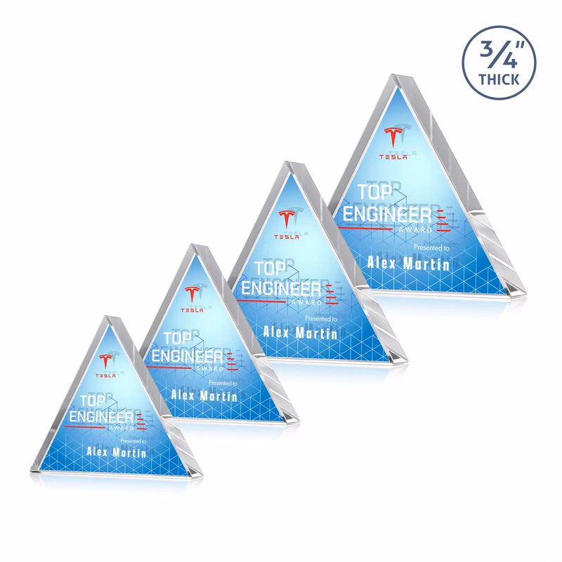 Adler Triangle VividPrint™ Double Sided Award - Clear