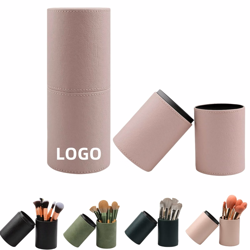 Leather Makeup Tool Brush Pencil Holder Pen Storage Case Box