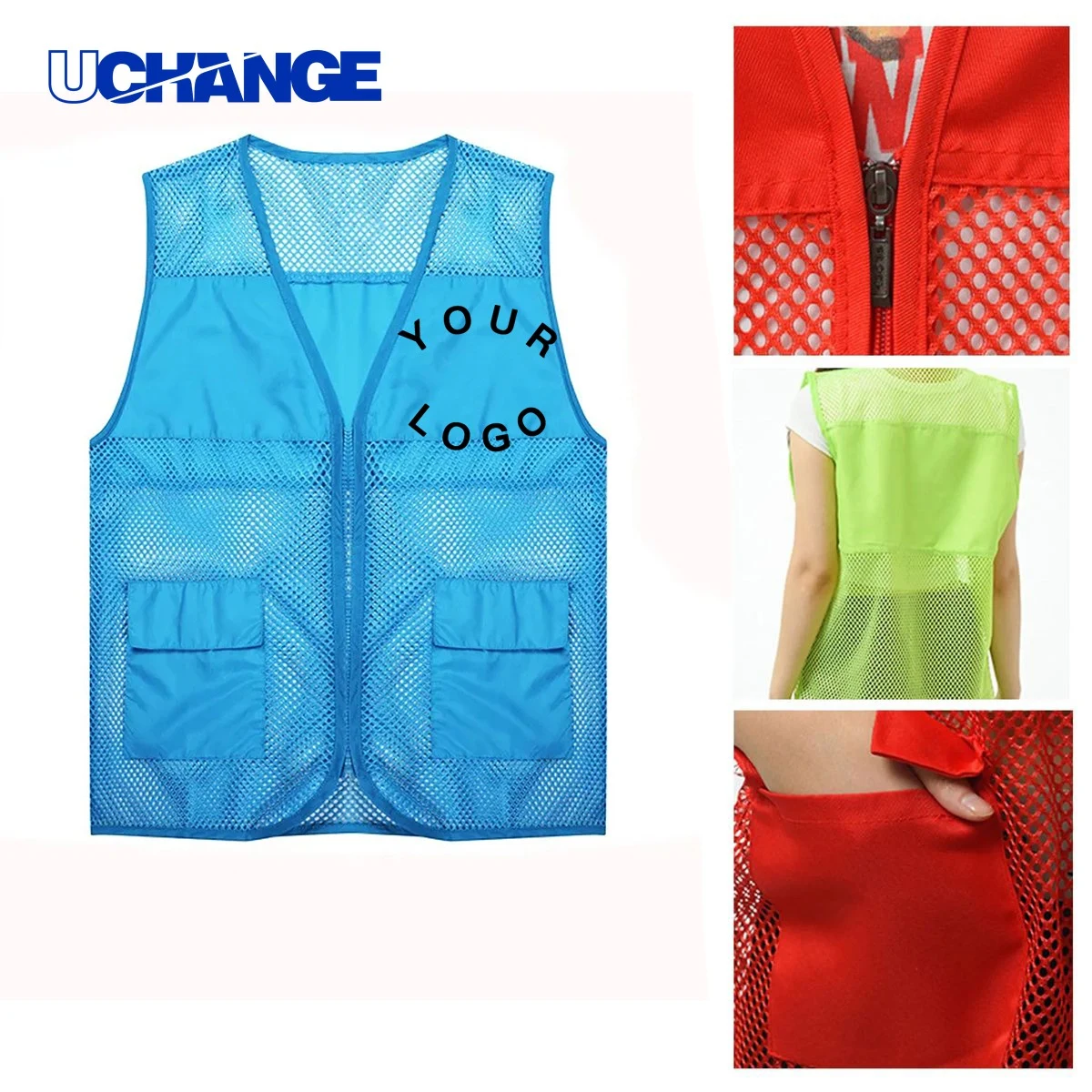Polyester Volunteer Uniform Vest with Multiple Pockets for Events 1