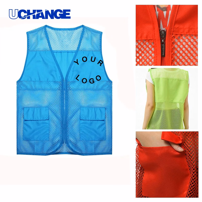 Polyester Volunteer Uniform Vest with Multiple Pockets for Events