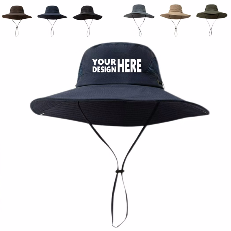 Drawstring-Equipped Fisherman's Hat