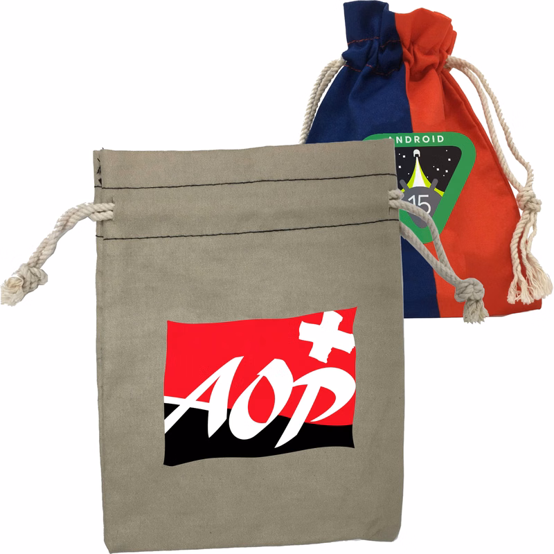 8.5cm x 9cm Full Color Drawstring Pouch Utility Cotton pouches