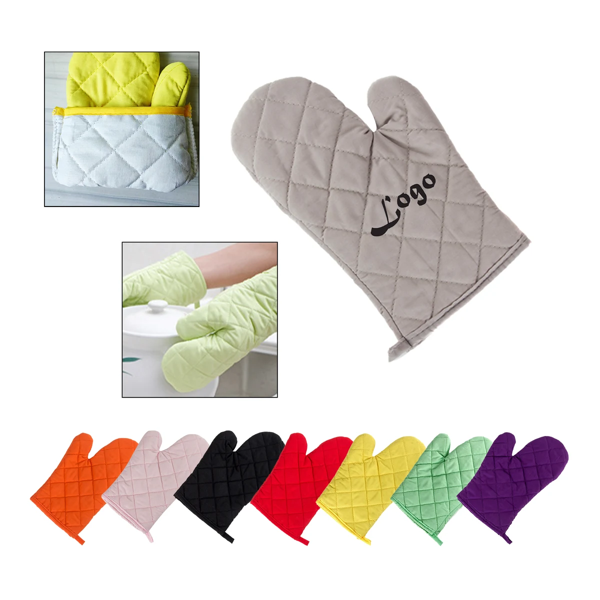 Heat-Resistant Polyester-Cotton Oven Gloves 1
