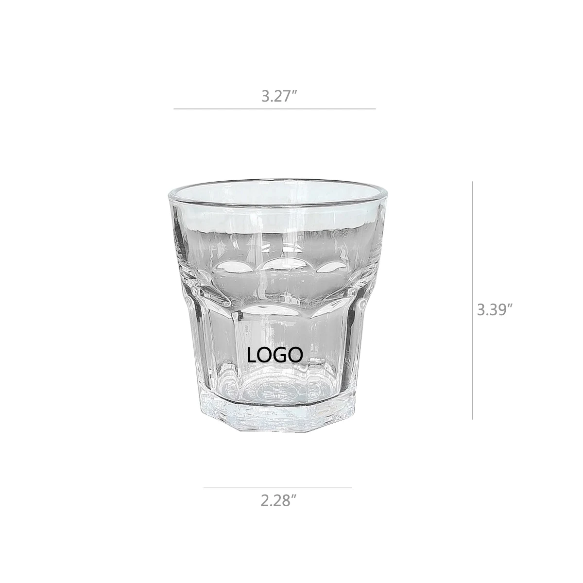 8OZ Octagonal drinking glass 1