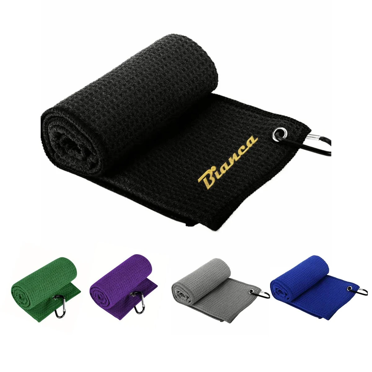 Multicolor Microfiber Waffle Golf Towel 1