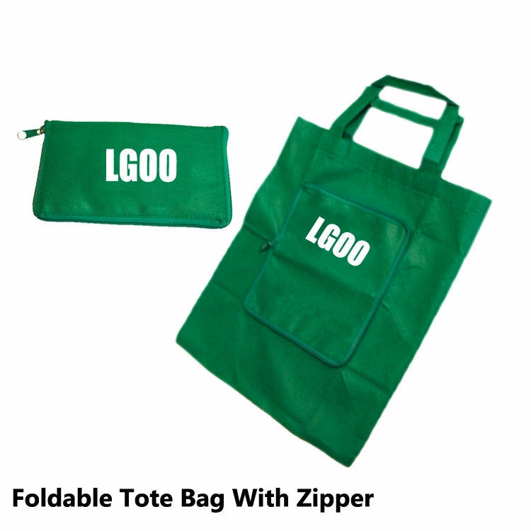 Non-woven Foldable Grocery Shopping Bag With Ziper