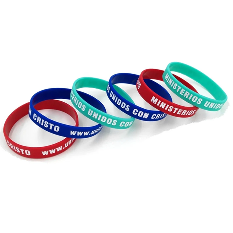 Debossed Silicone Wristbands with Color Filled 1