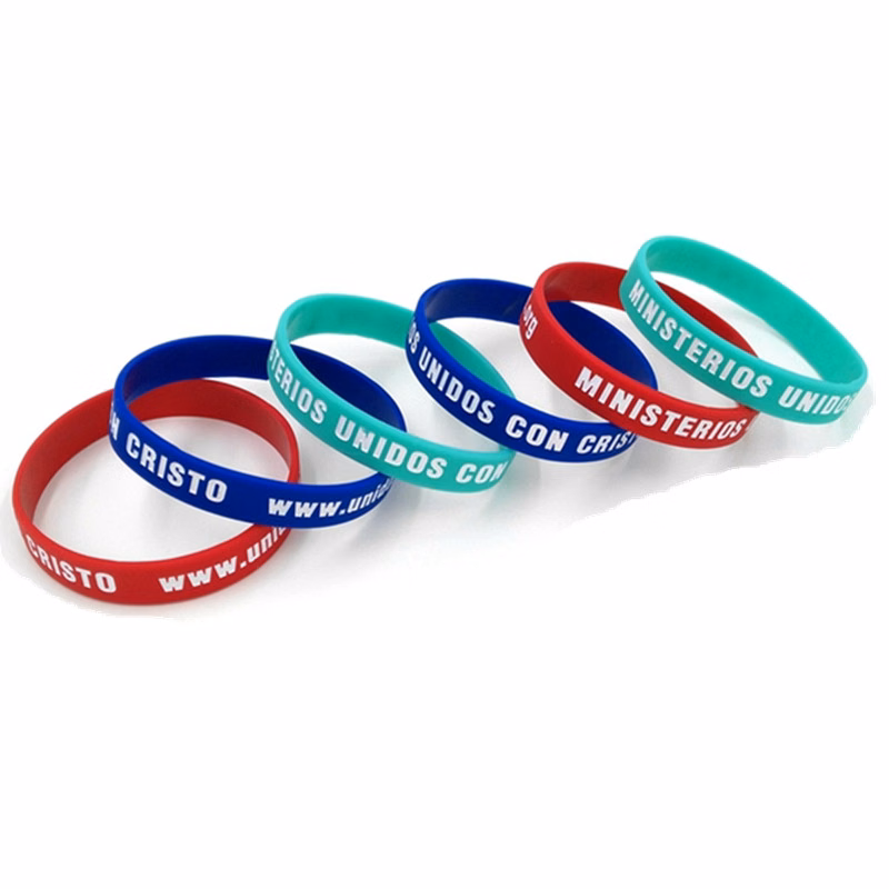 Debossed Silicone Wristbands with Color Filled