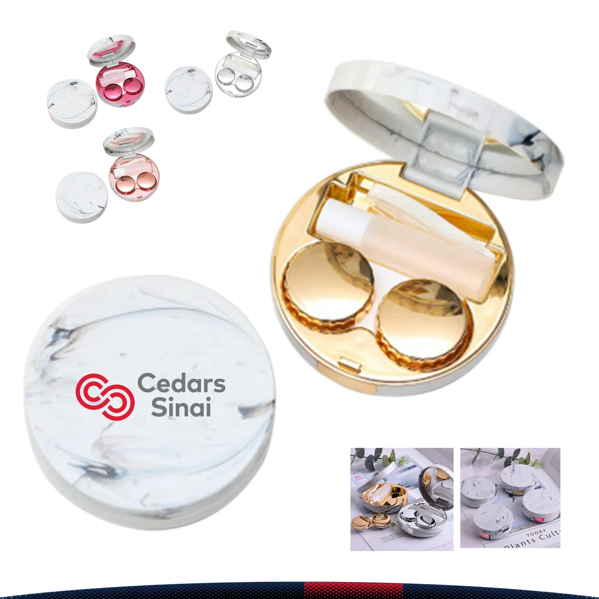 Round Marble Contact Lens Case 1