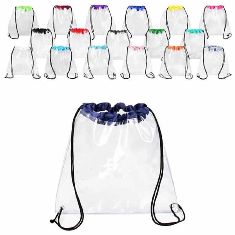 Clear Drawstring Bag,Transparent PVC Backpack 1
