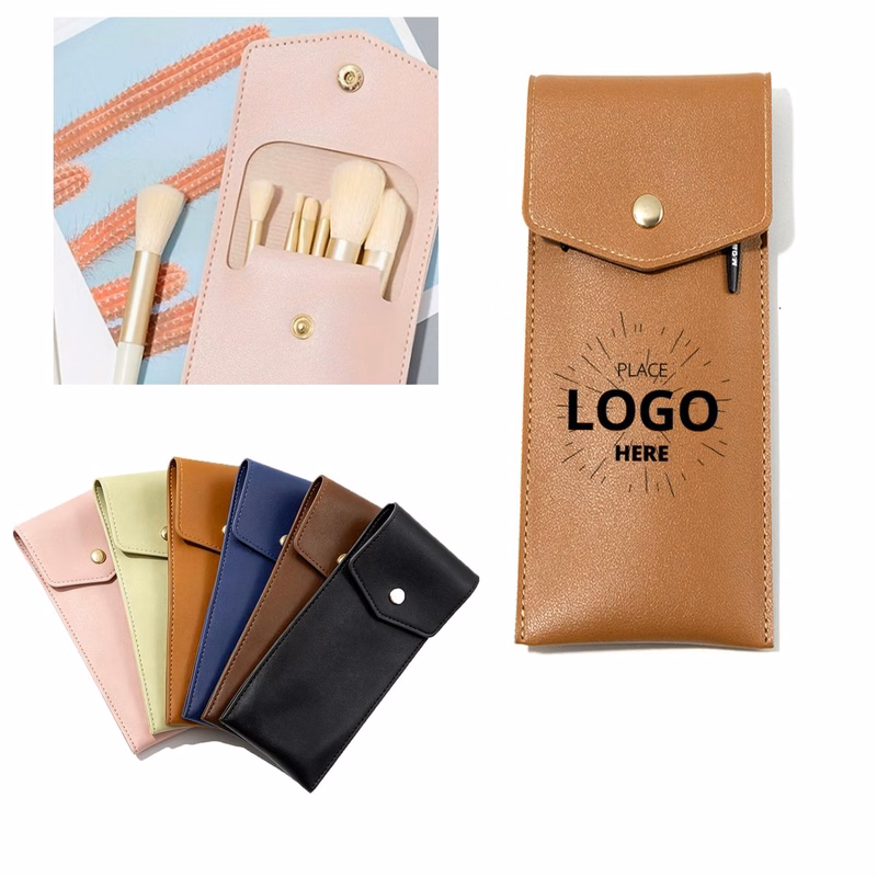 Custom Logo PU Leather Pen Pouch