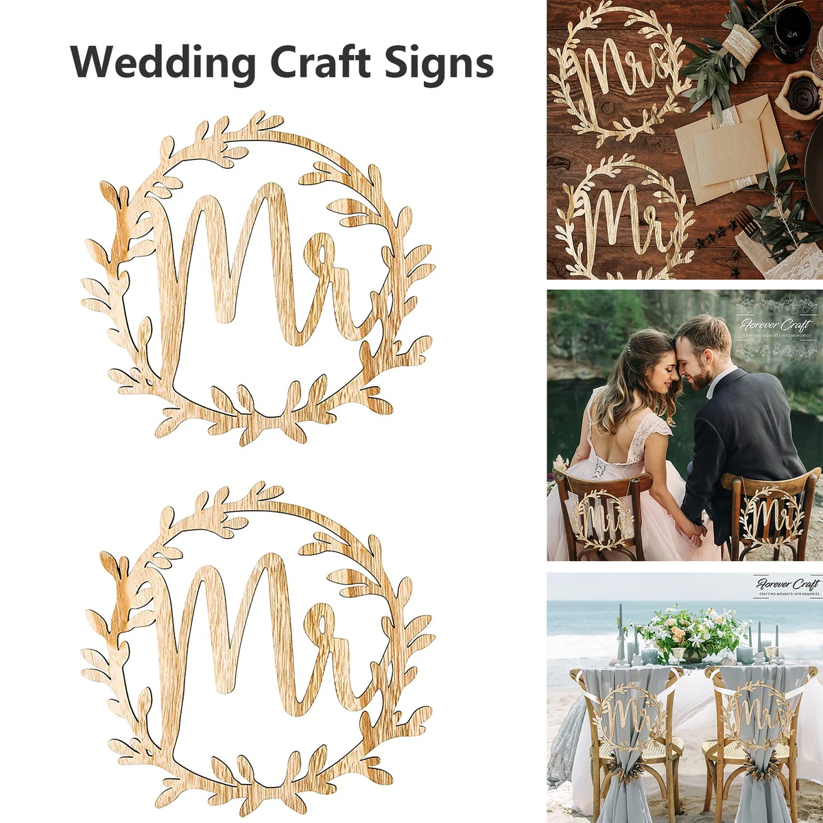 Forever Craft Bride and Groom Chair Signs 1
