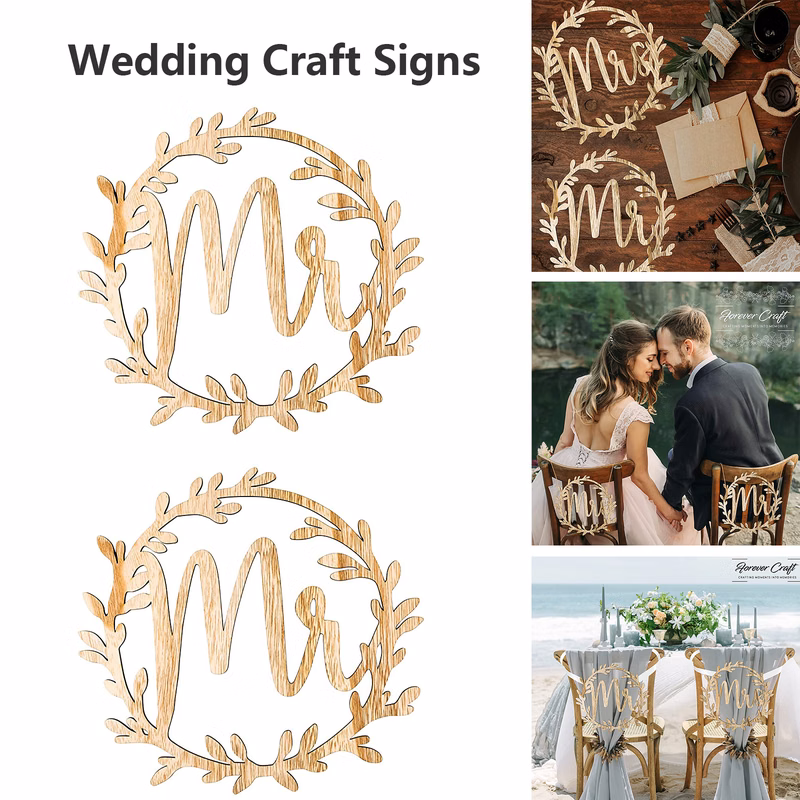 Forever Craft Bride and Groom Chair Signs