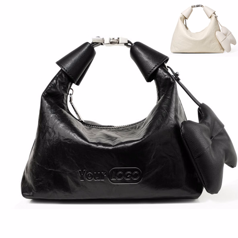 Women's Genuine?Leather Ruched Hobo Handbag