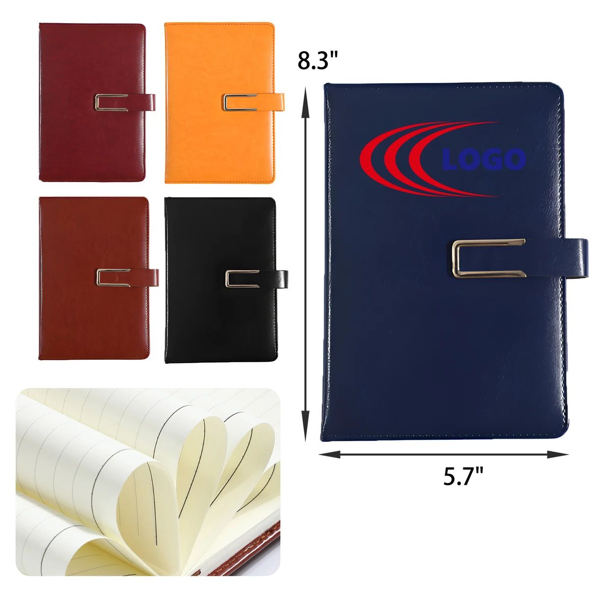 Durable A5 Magnetic Buckle Leather Notebook 1