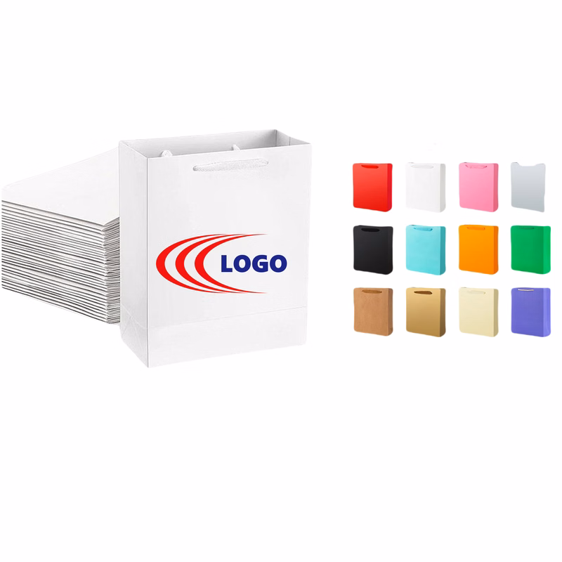 Thickened White Card Coated Paper Bags MOQ50