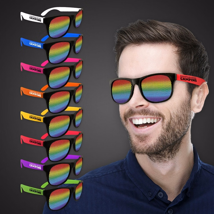 Rainbow Neon Green Billboard Sunglasses(Blank arm)