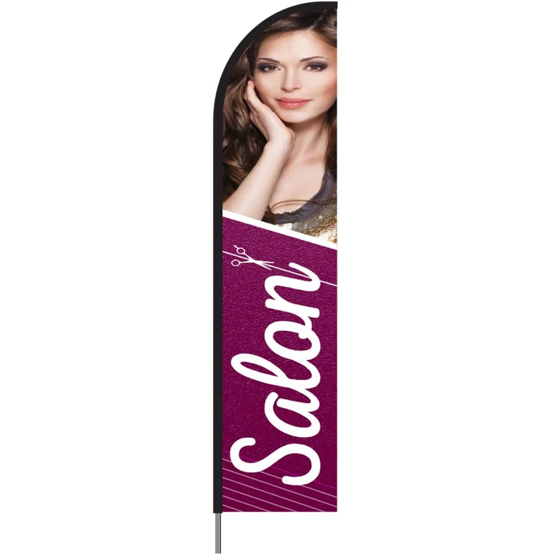 Hair Salon Feather Flag Kit 15' Feet Feather Flag Sign Outdoor Banner 1