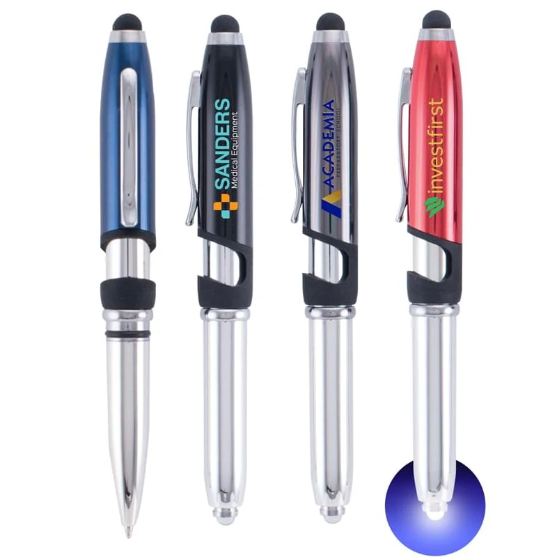 4-in-1 Pen, Stylus, LED Flashlight, Phone Stand - Metal Pen 1