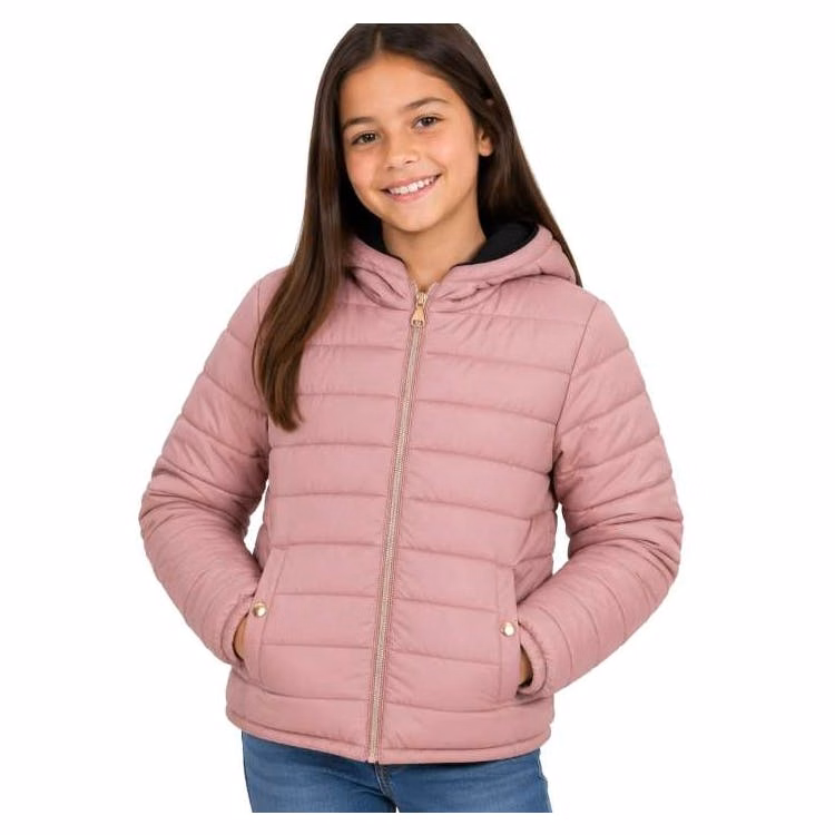 Girls' Reversible Sherpa-Lined Jacket - Size 4-6X Mauve
