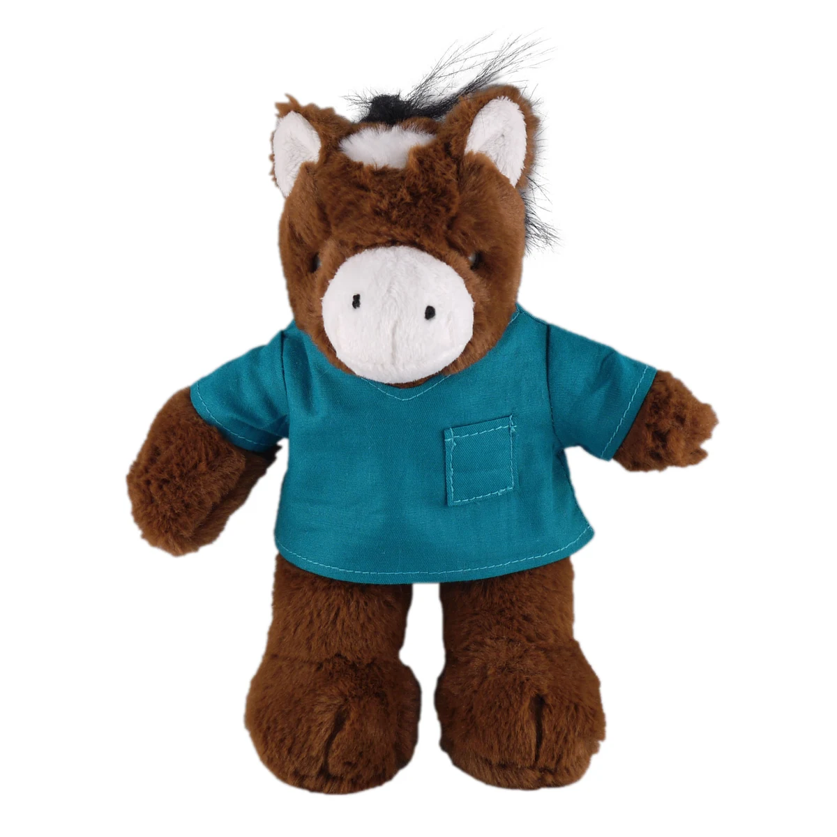 Soft Plush Stuffed Horse in scrub shirt 1