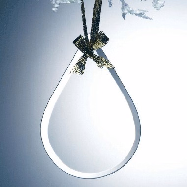 Beveled Jade Glass Ornament - Tear Drop