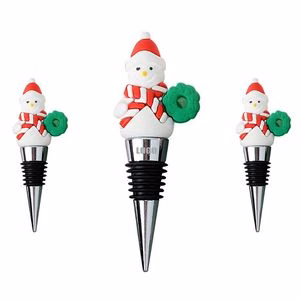 Charming PVC Snowman Wine Cork Bottle Stopper