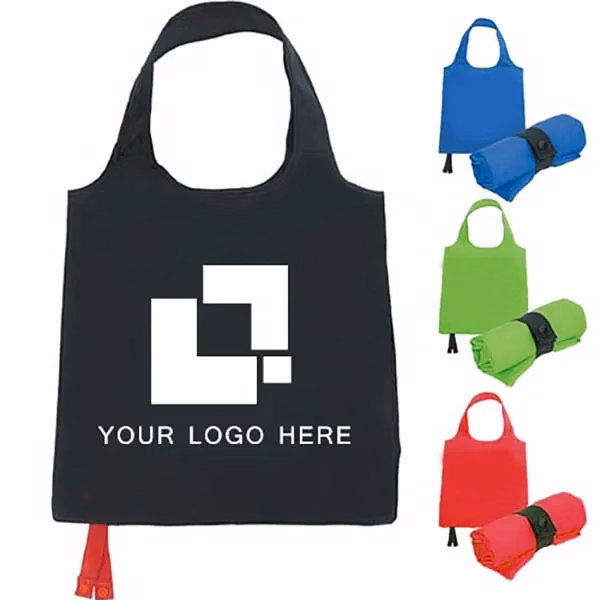 Eco Folding Shopping Bags With Button Closure