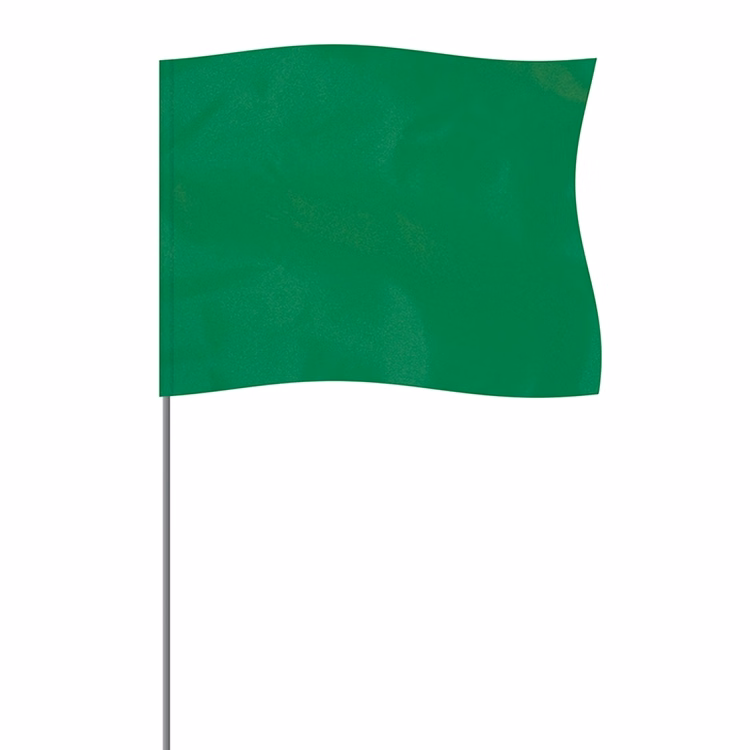 Green 4" x 5" Marker Flag on a 21" Wire
