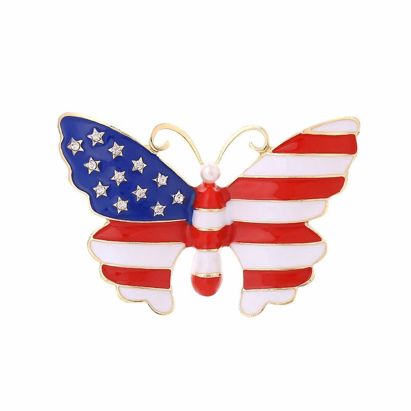 American Flag Butterfly Lapel Pin