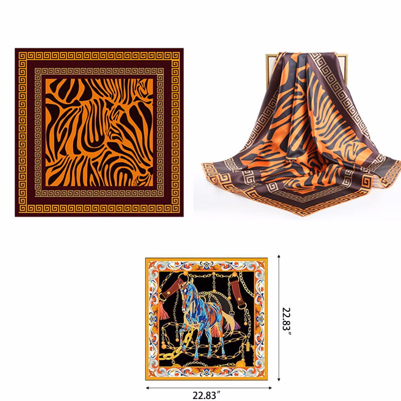 Multicolor Square Silk Scarves Minimum Order 50