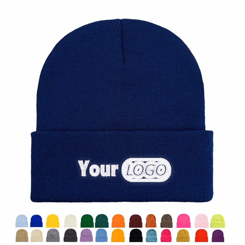 Custom Knit Acrylic Beanie Hat