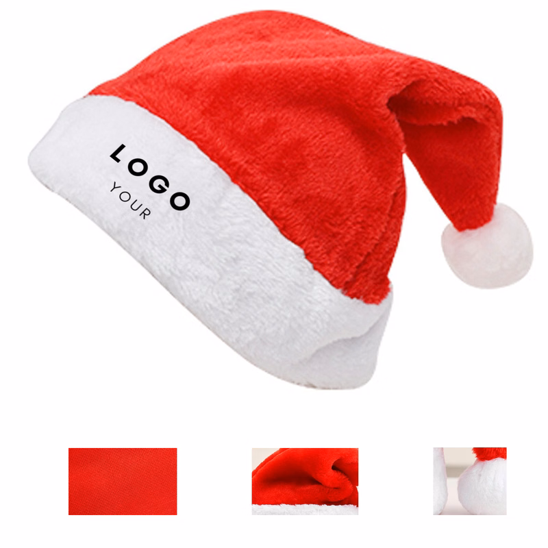 Short Plush Christmas Santa Hat
