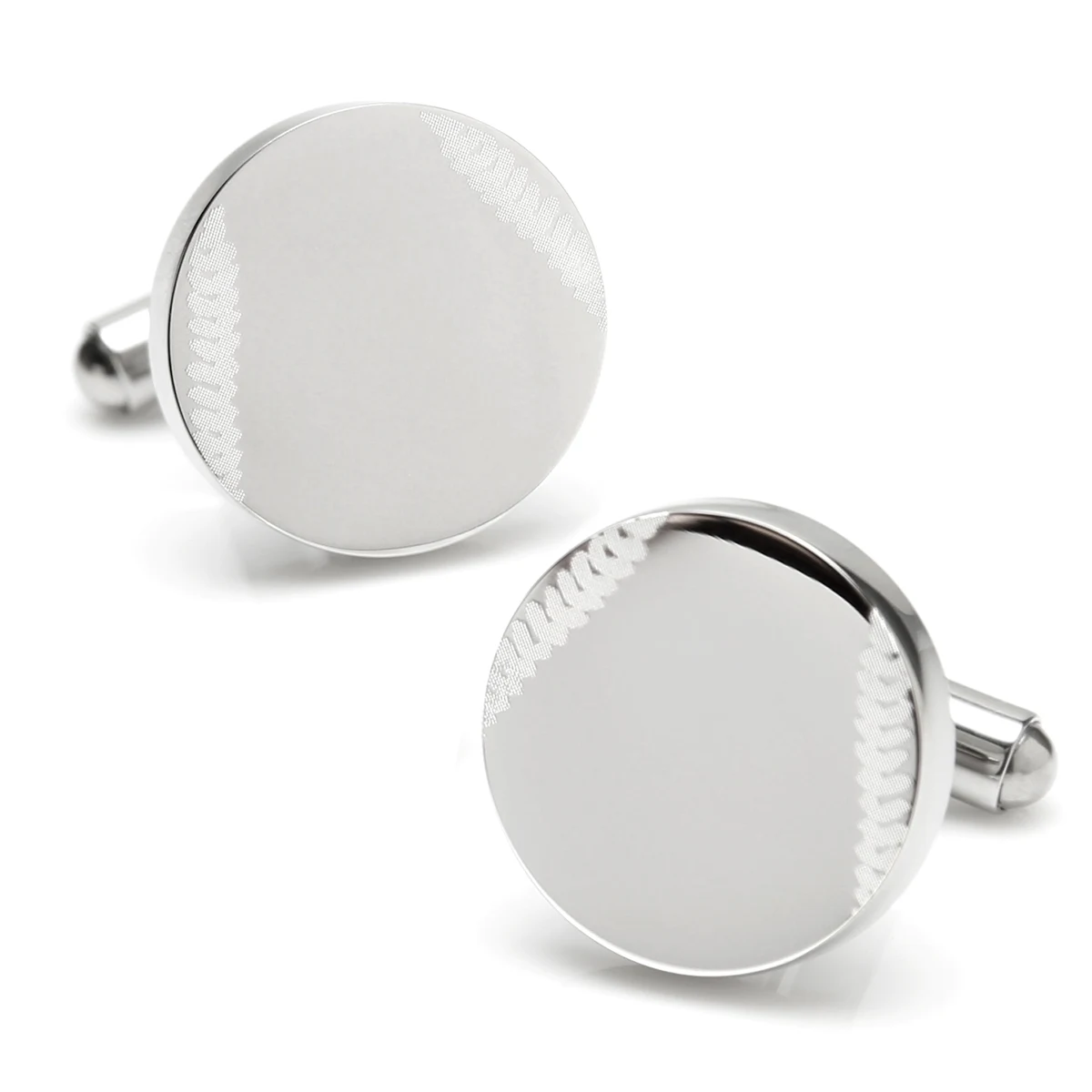 Stainless Steel Engravable Baseball Cufflinks 1