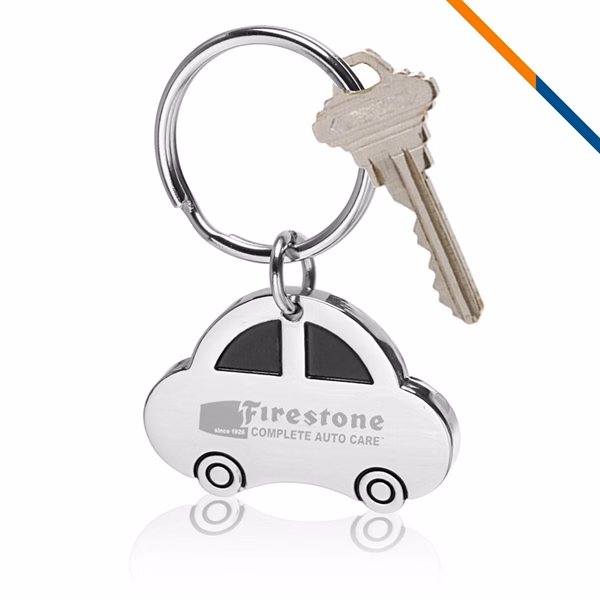 Custom Rust-Resistant Metal Car-Shaped Keychain 2x1.5 — Auto Industry Promo
